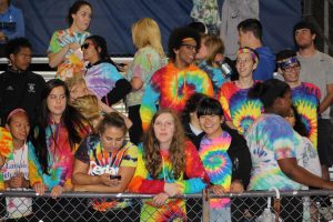 Larkin fans cheer on their team at the 9/23 Homecoming game at Burgess Field