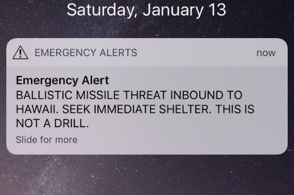 What caused the Hawaii ballistic missile false alarm?